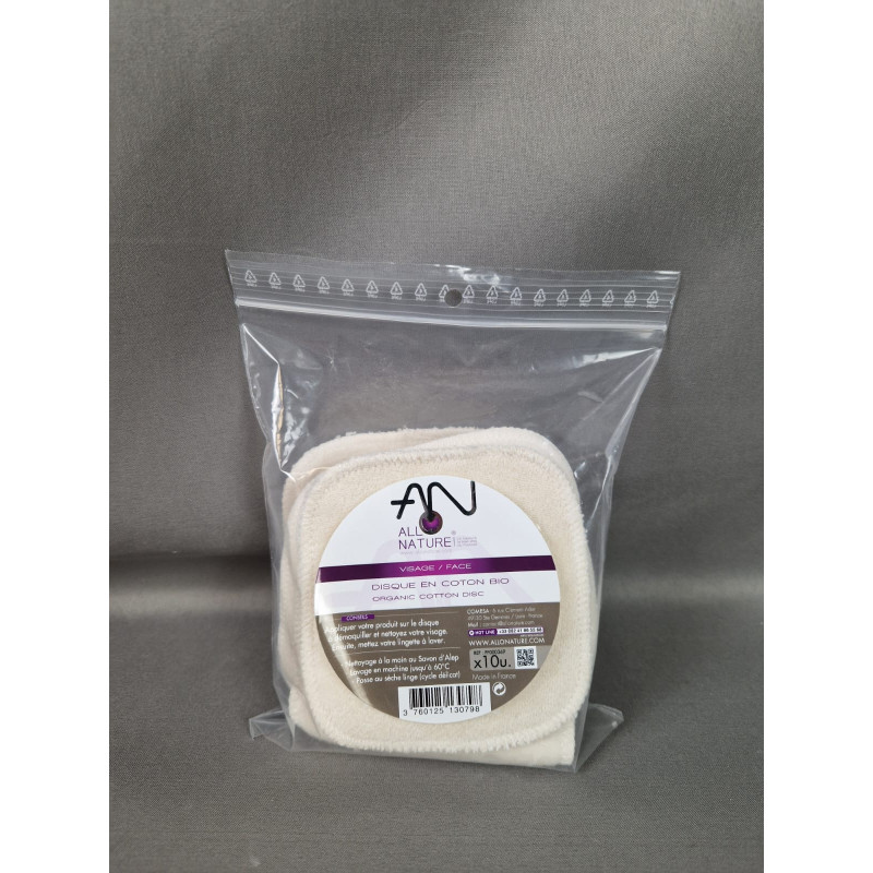 Disque coton à démaquiller bio