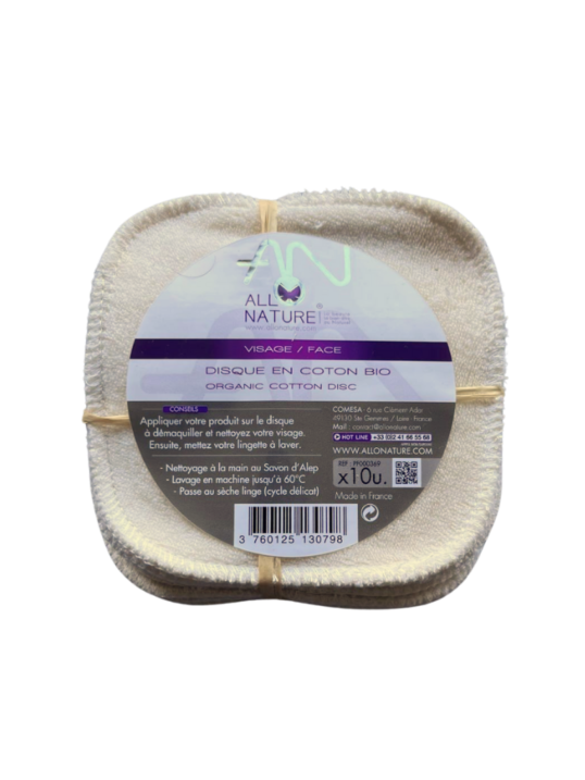 Disque coton à démaquiller bio